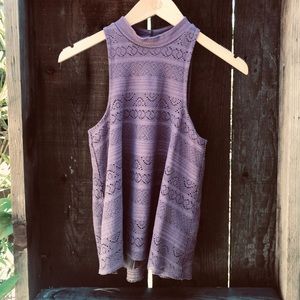 HOLLISTER Purple Lace Tank with Keyhole Back